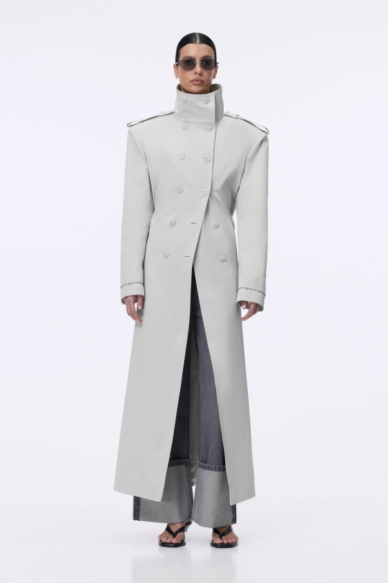 Тренч Bazhane Steel trench coat сірий