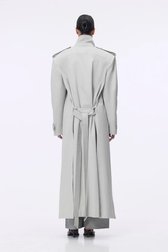Тренч Bazhane Steel trench coat сірий