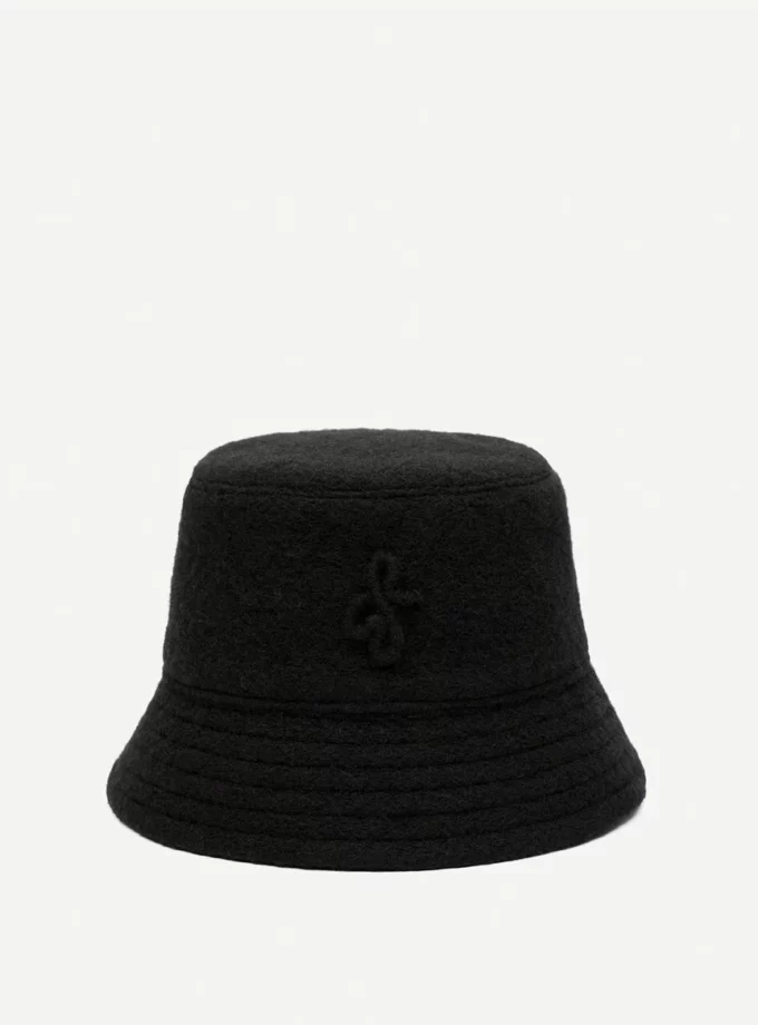 Капелюх RB Monogram-embellished Bucket Hat Wool чорний