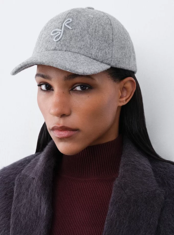 Бейсболка RB Monogram-embellished Baseball Cap світло-сіра вовняна