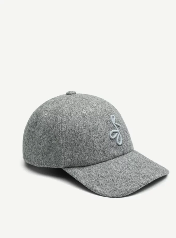 Бейсболка RB Monogram-embellished Baseball Cap світло-сіра вовняна
