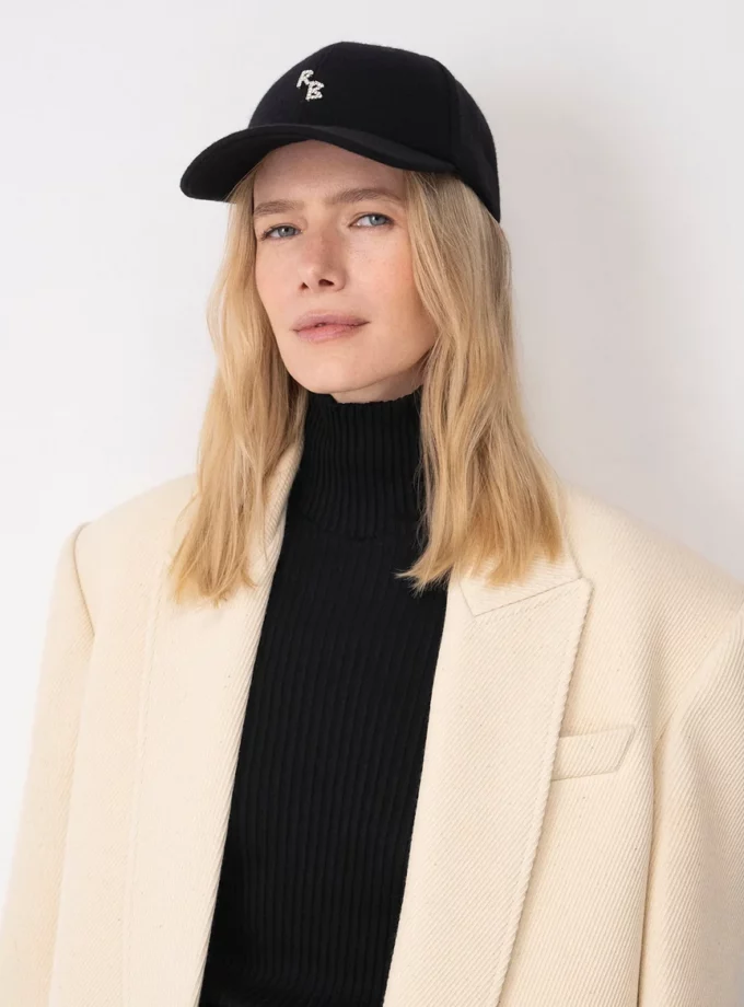 Бейсболка RB Crystal-embroidered Baseball Cap Wool чорна