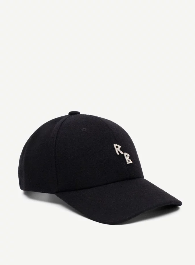 Бейсболка RB Crystal-embroidered Baseball Cap Wool чорна