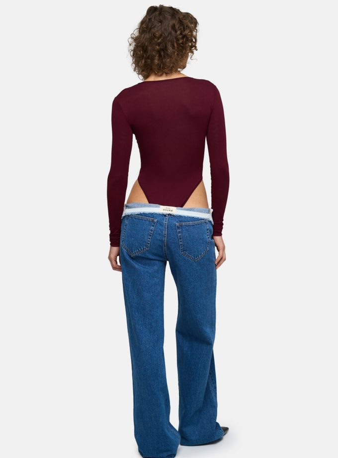 Боді MATCH DENIM бургунді
