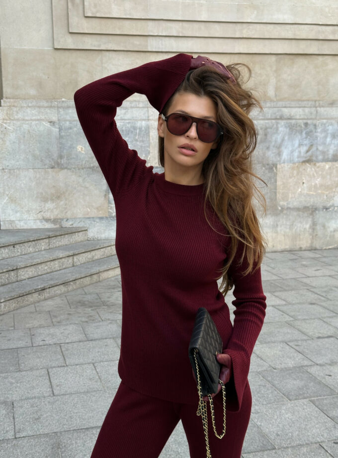 Костюм Miss Diamond Tuliya бордо трикотажний з вовни