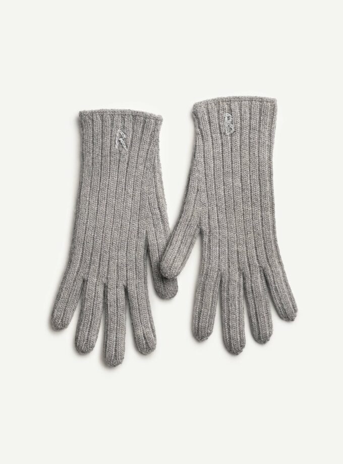Рукавиці Ruslan Baginskiy Monogram-embroidered Wool Gloves сірі