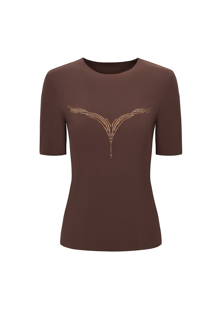 Футболка Zigzag Wings приталена шоколадний