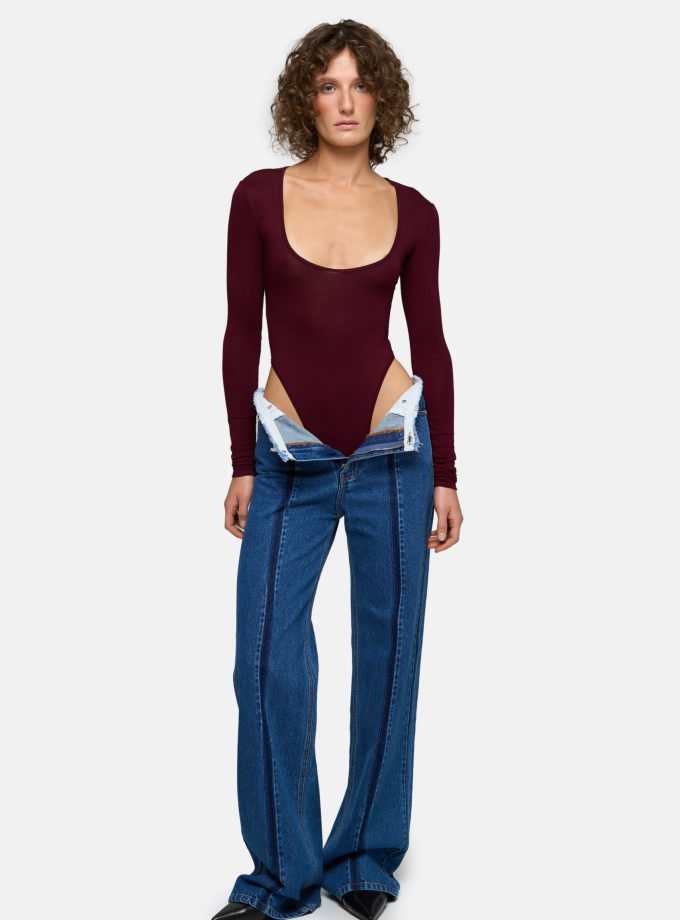 Боді MATCH DENIM бургунді