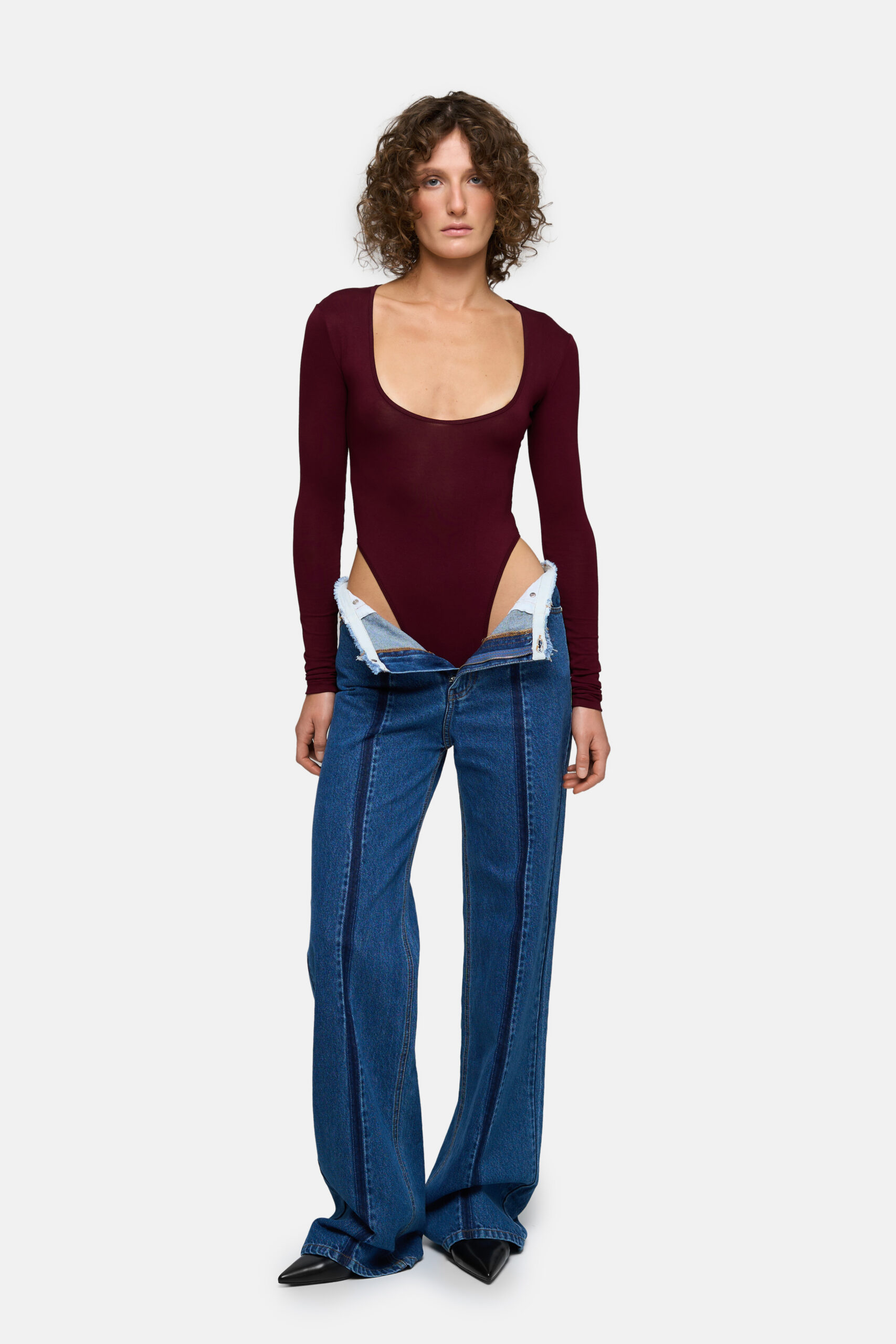Боді MATCH DENIM бургунді