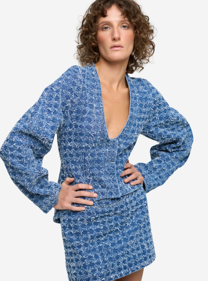 Жакет MATCH DENIM Frayed Denim синій