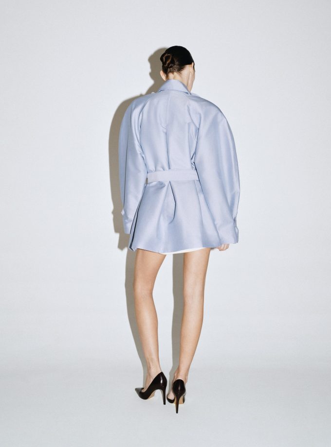 Тренч HAVRY DORA mid-thigh блакитний