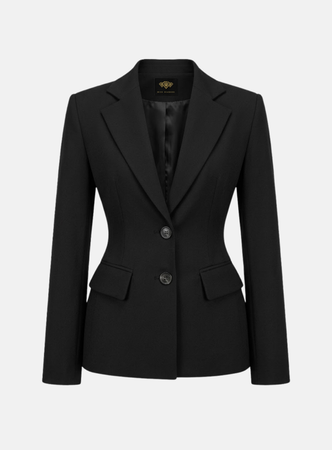 Жакет Miss Diamond приталений Elysia jacket чорний