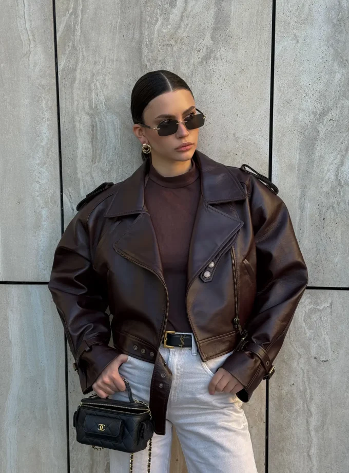 Косуха Got's Label Lauren коричнева гладка шкіра