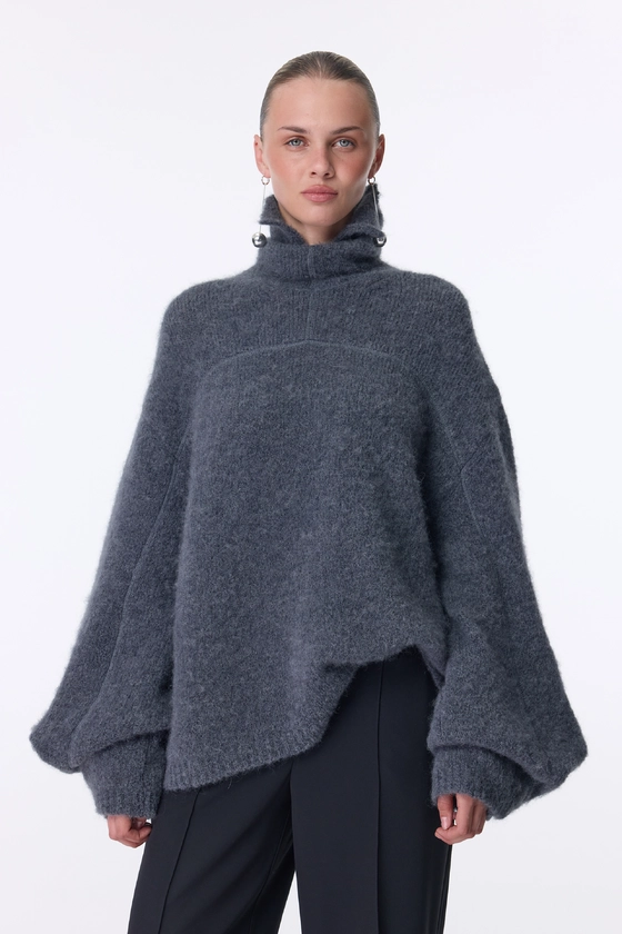 Светр Bazhane Plush sweater з вишивкою BB logo сірий