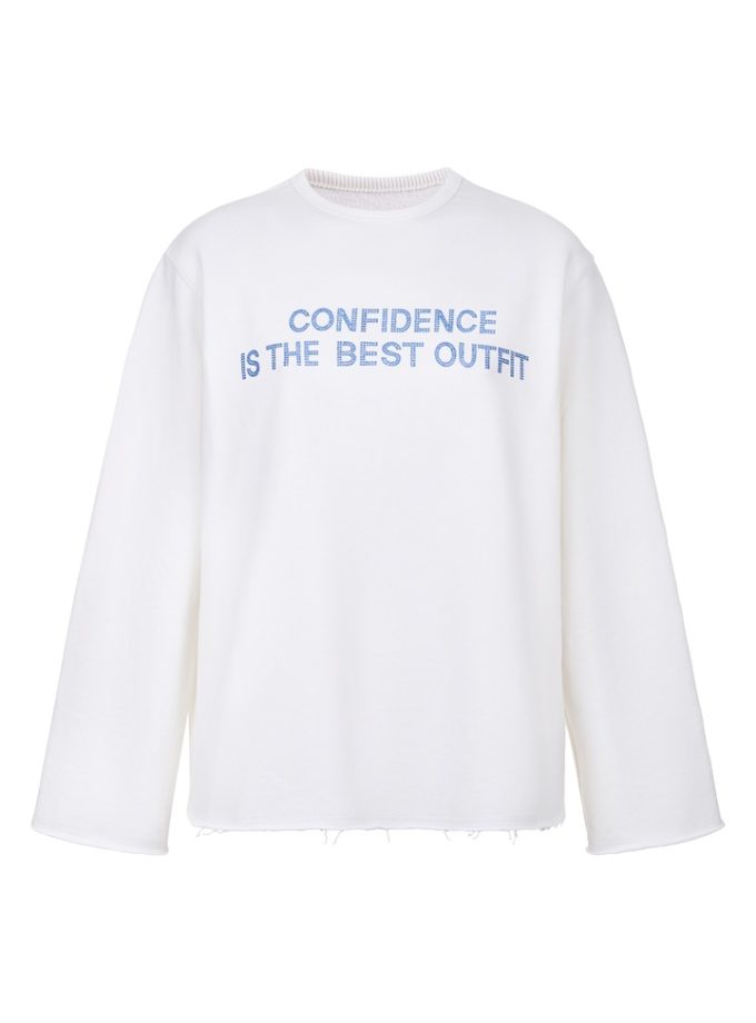Лонгслів Zigzag Confidence is the best outfit молочний