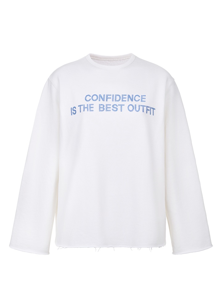 Лонгслів Zigzag Confidence is the best outfit молочний