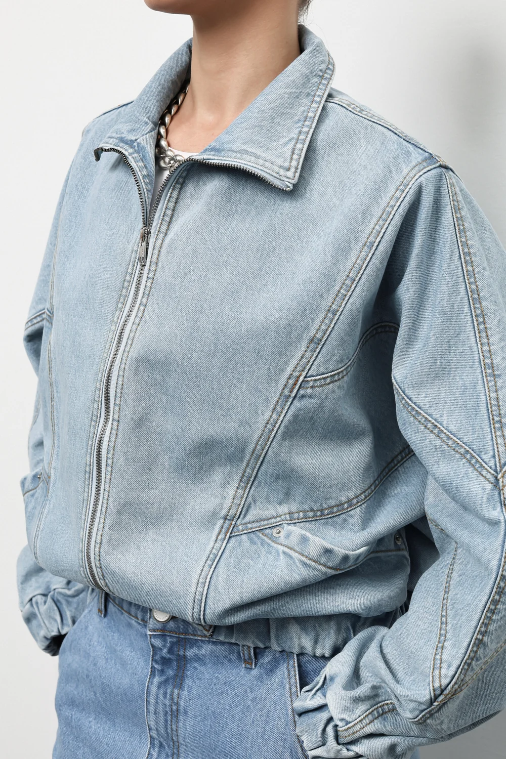 Бомбер Aisenberg Denim блакитний - Зображення 3