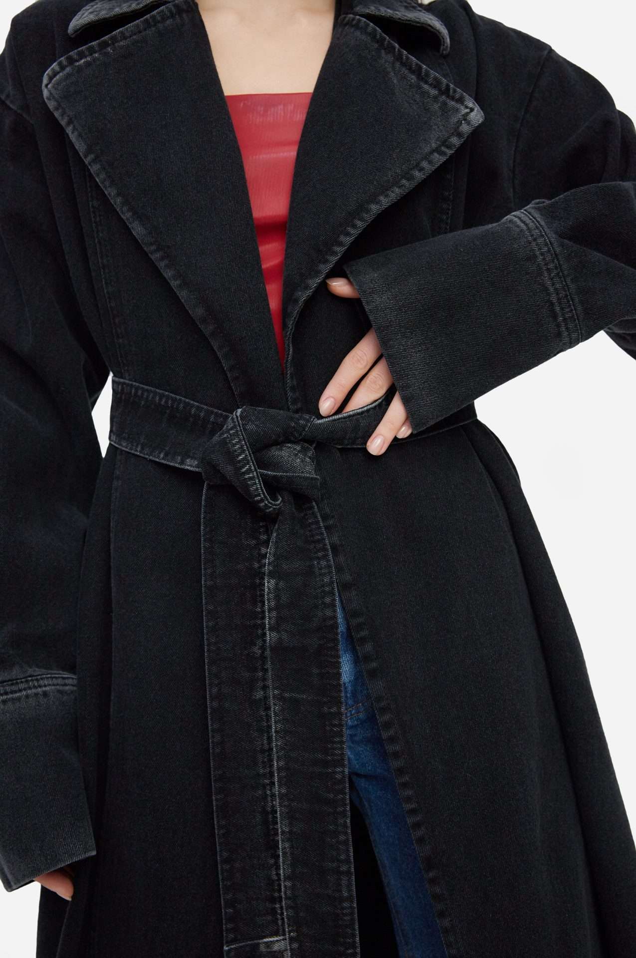Пальто MATCH DENIM Denim Coat in Black - Зображення 4