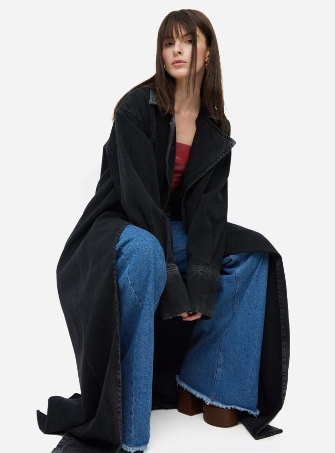 Пальто MATCH DENIM Denim Coat in Black
